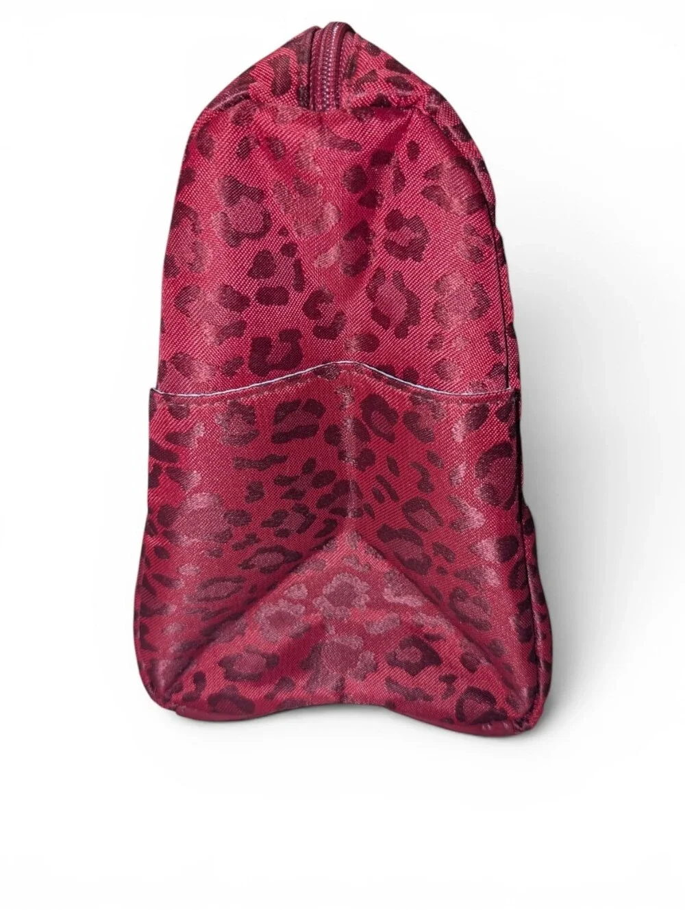 SACHI Burgundy Wine Leopard Print Insulated Tote Crossbody Lunch Travel Bag NEW